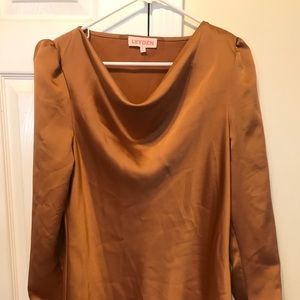 leyden silky brown long sleeve
